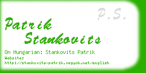 patrik stankovits business card